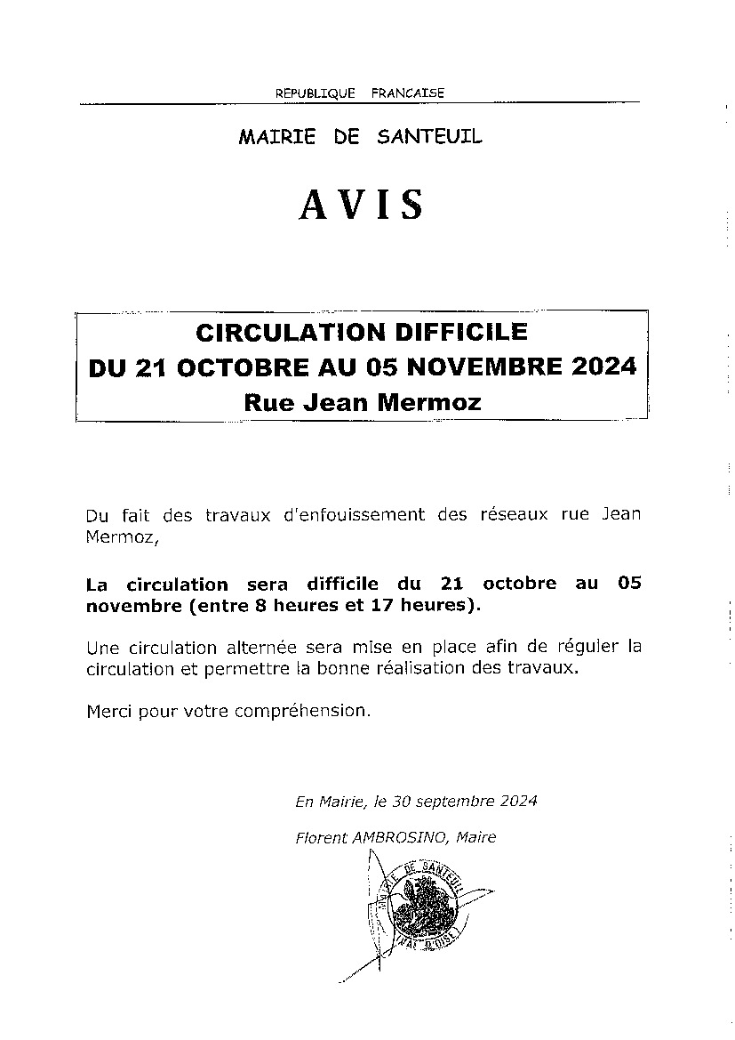 Info rue Jean Mermoz : Enfouissement des réseaux aériens