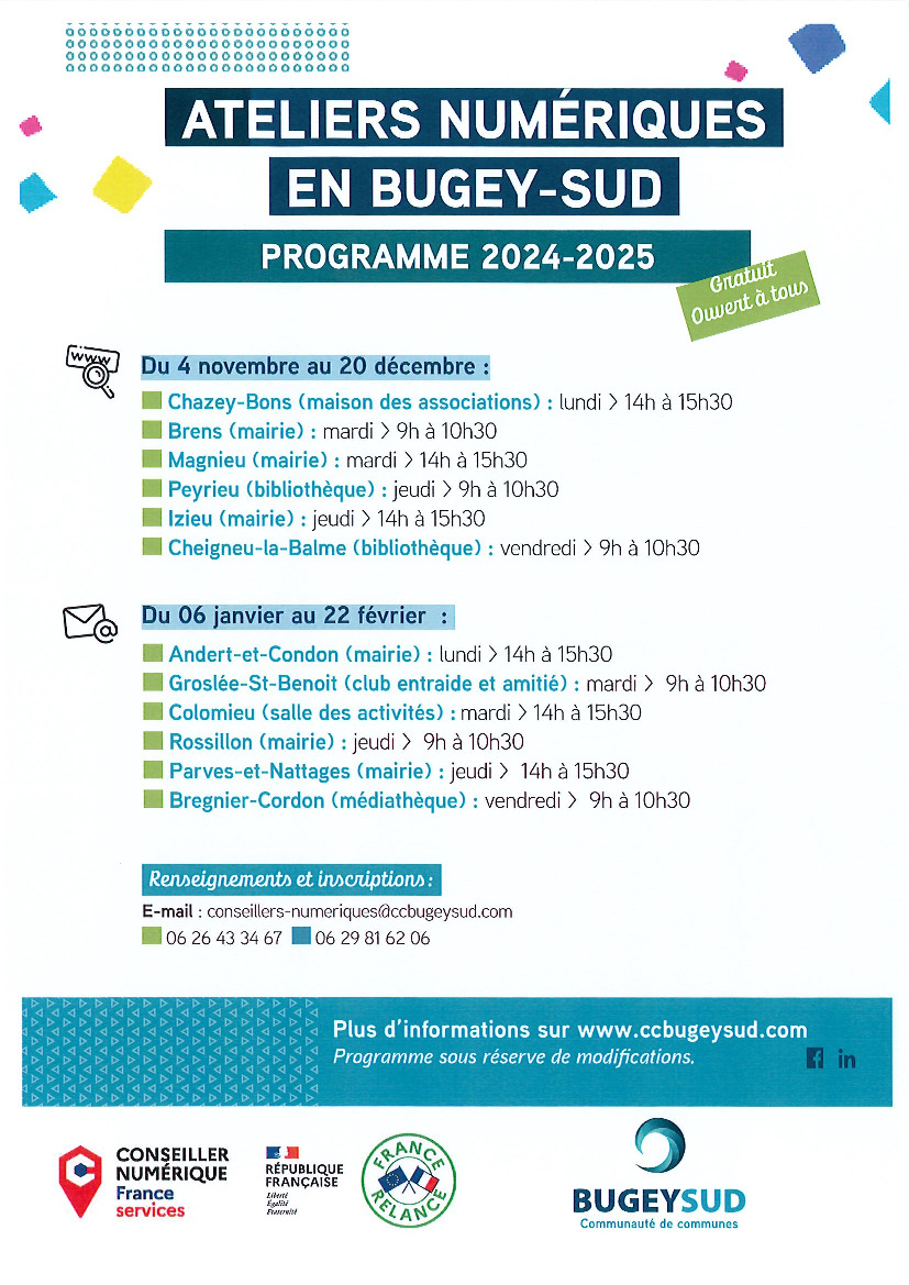 ateliers numériques en Bugey-Sud