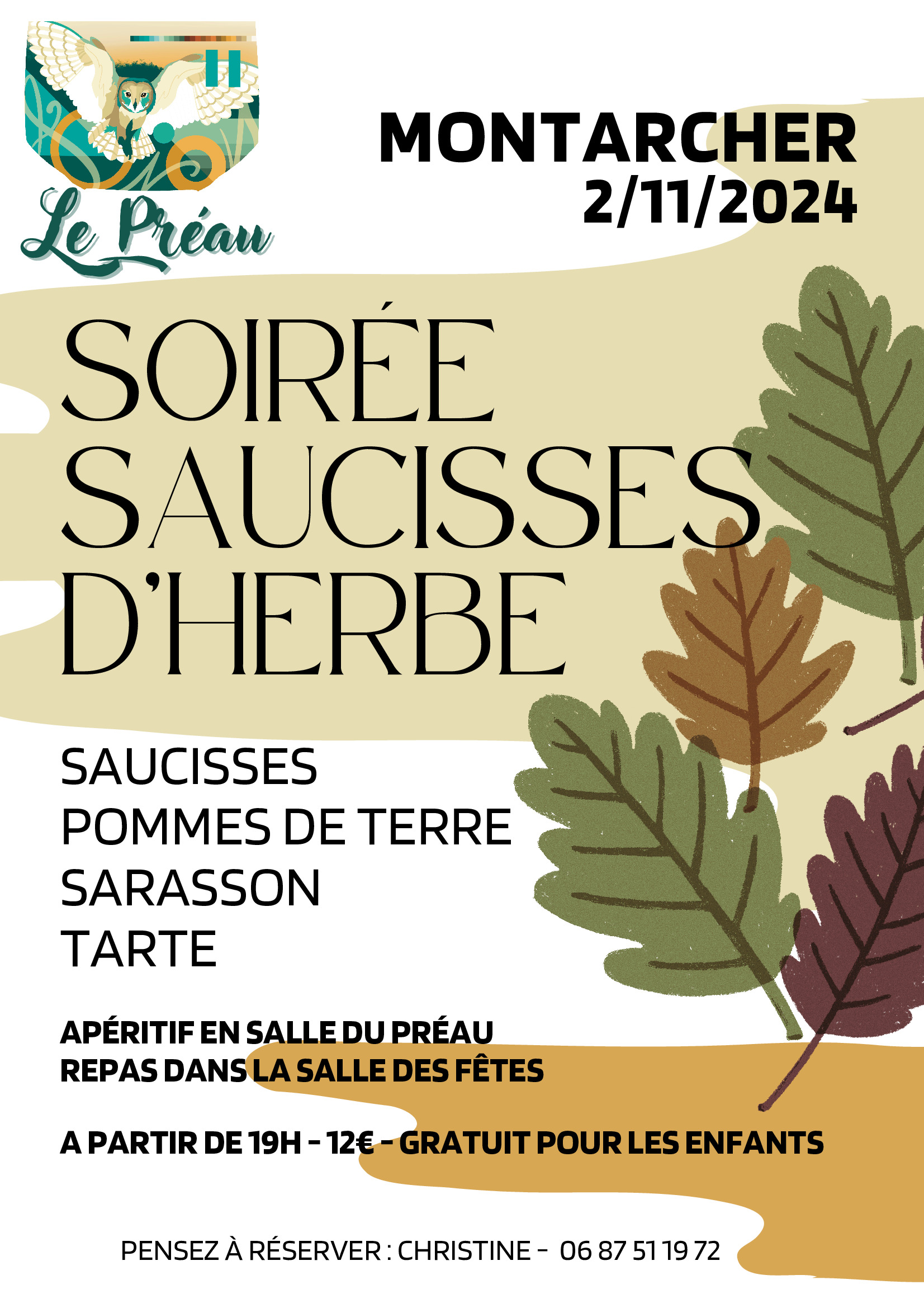 Soirée saucisses d'herbe - Samedi 2 novembre 2024