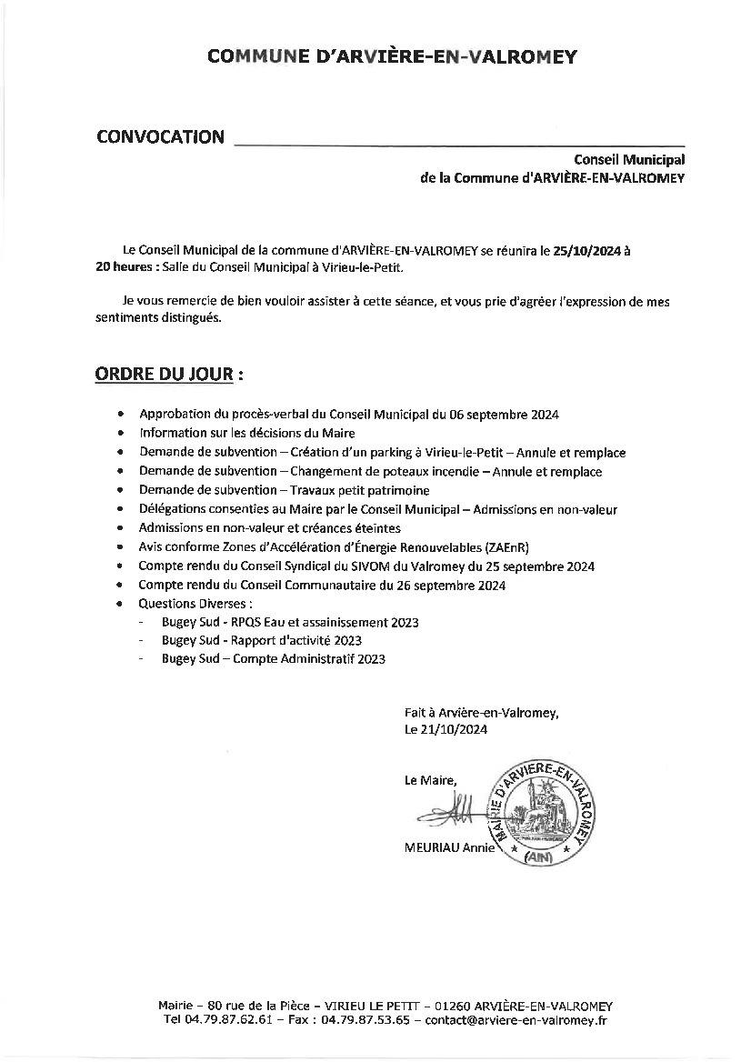 Réunion du conseil municipal