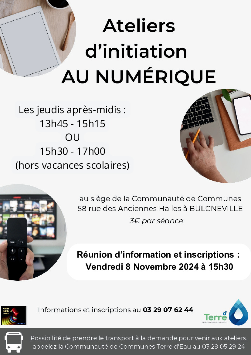 Ateliers numérique : réunion d'information 8/11