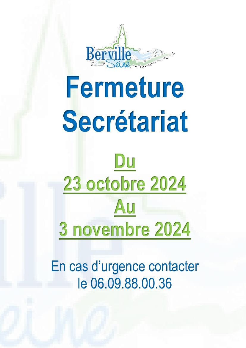 Fermeture Secrétariat