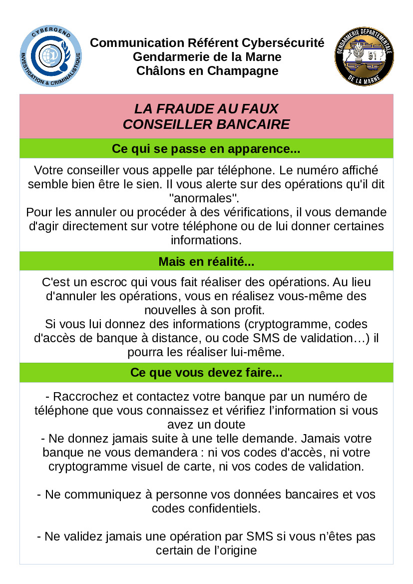 LA FRAUDE AU FAUX CONSEILLER BANCAIRE