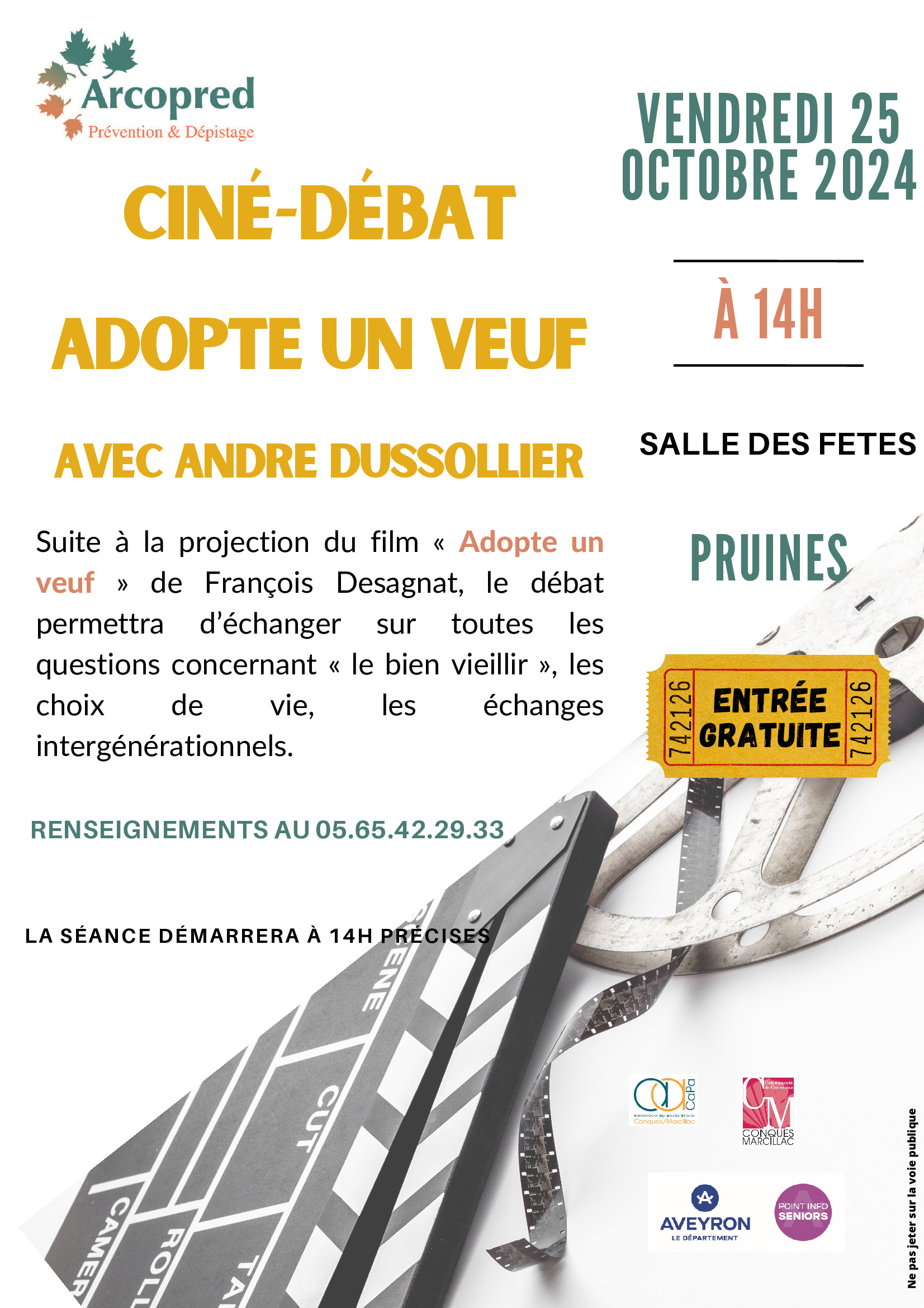 Ciné débat à Pruines le 25.10.2024