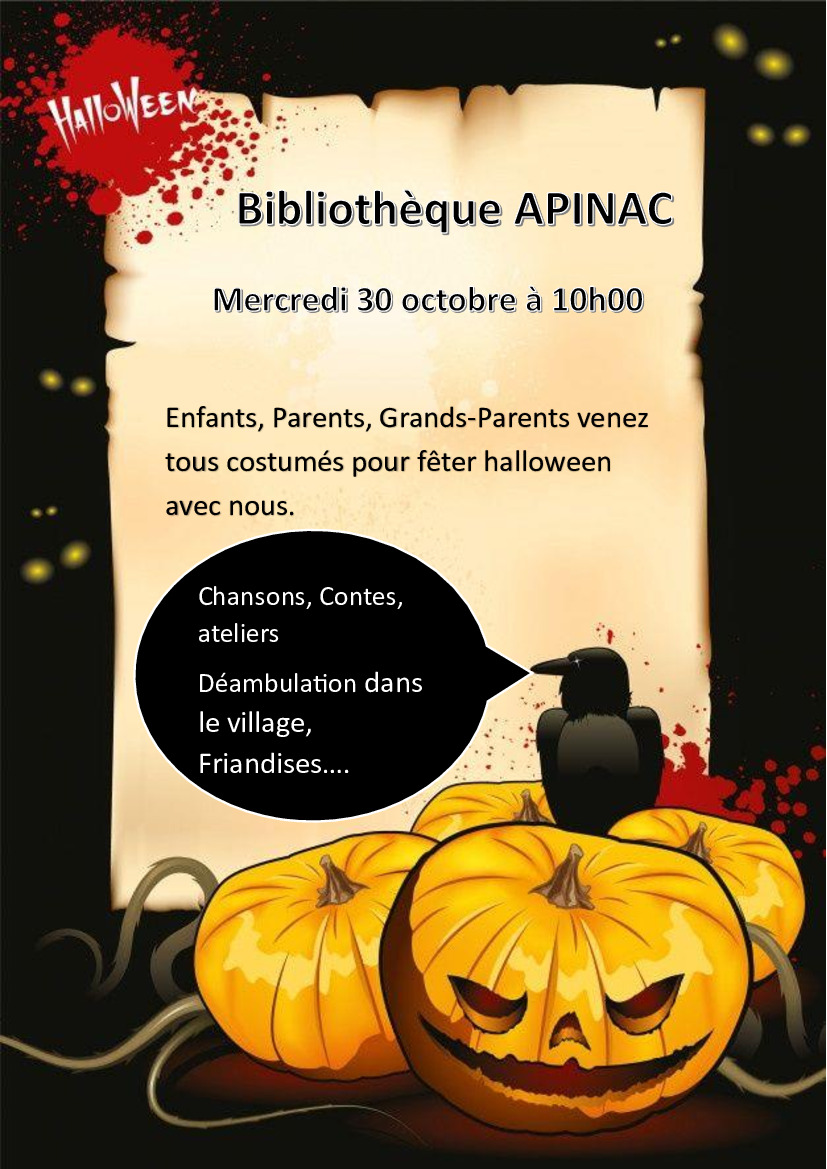 Halloween à la bibliothèque le 30 octobre