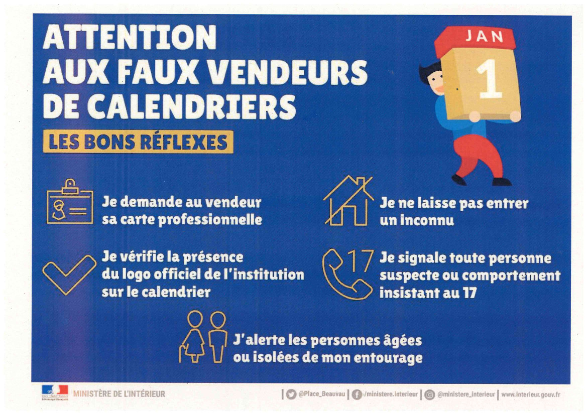 Attention aux faux vendeurs de calendriers