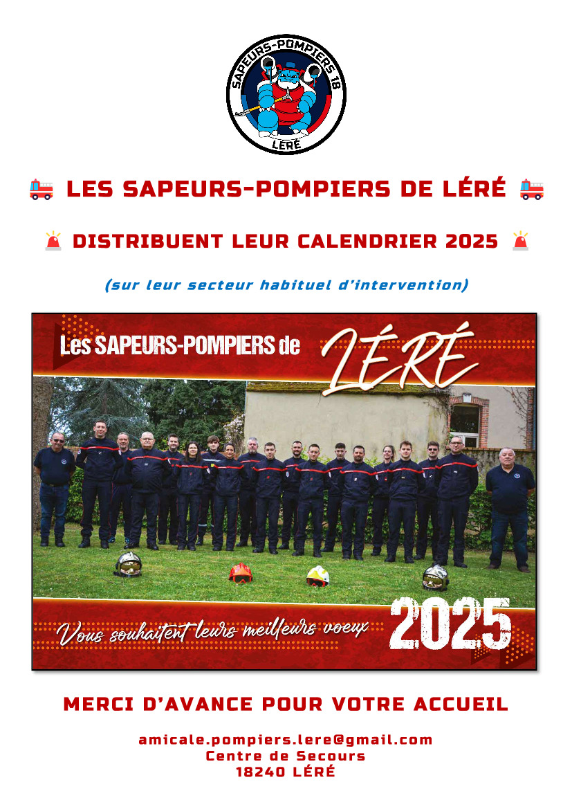 Calendriers des pompiers de Léré et Santranges