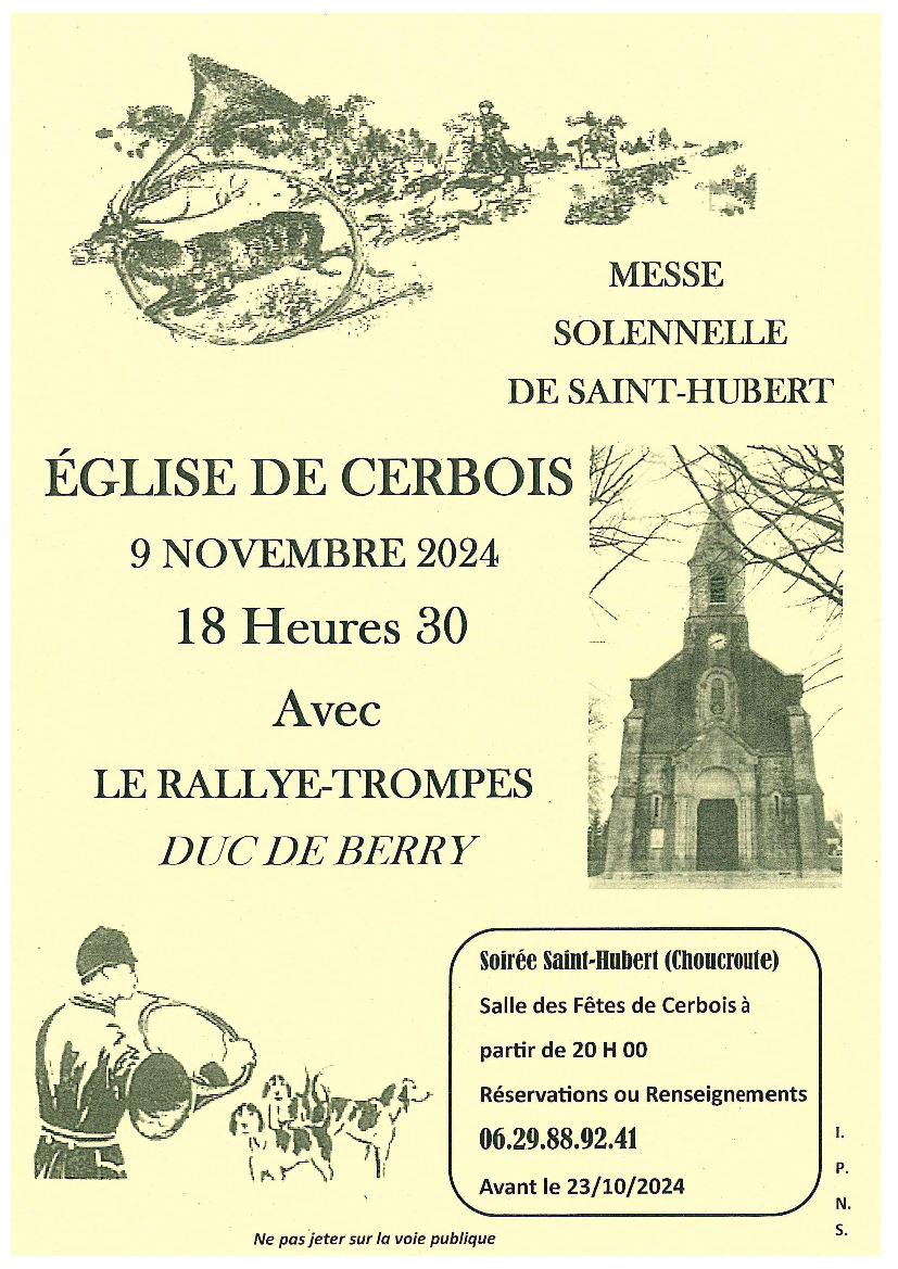 FÊTE DE LA SAINT HUBERT CERBOIS