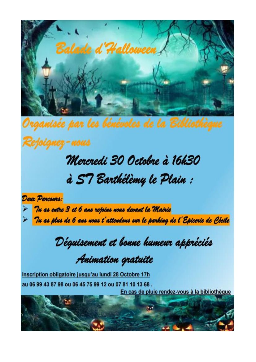 Fêtez Halloween avec la Bibliothèque Municipale