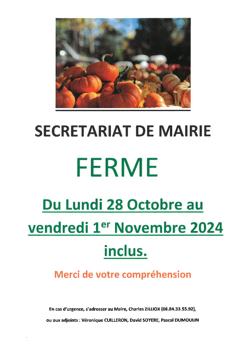 Mairie de BESSEY : Fermeture