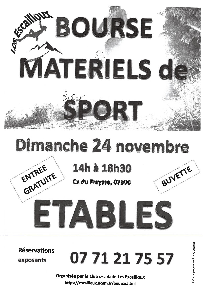 BOURSE MATERIELS DE SPORT