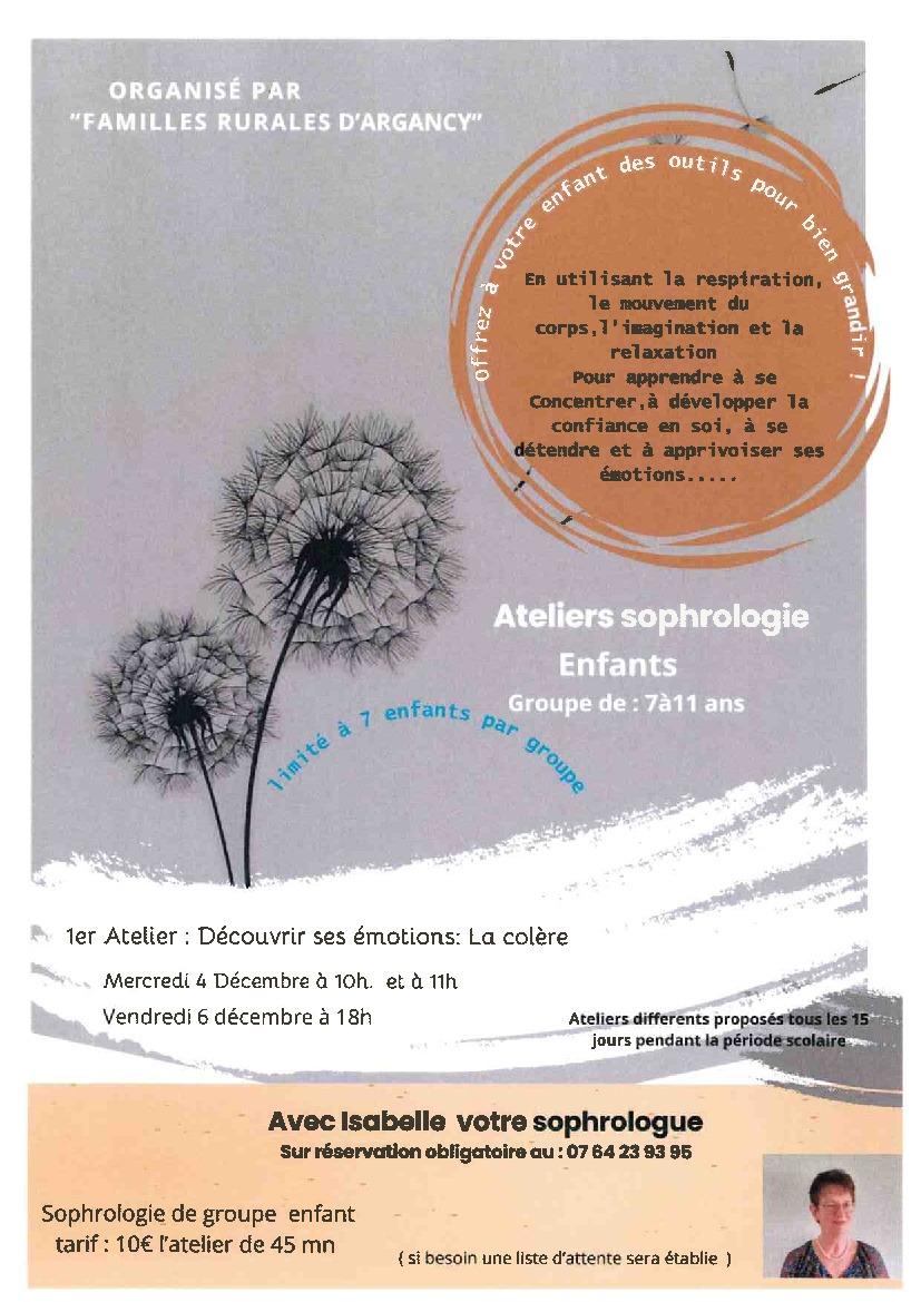 ATELIERS SOPHROLOGIE POUR ENFANTS