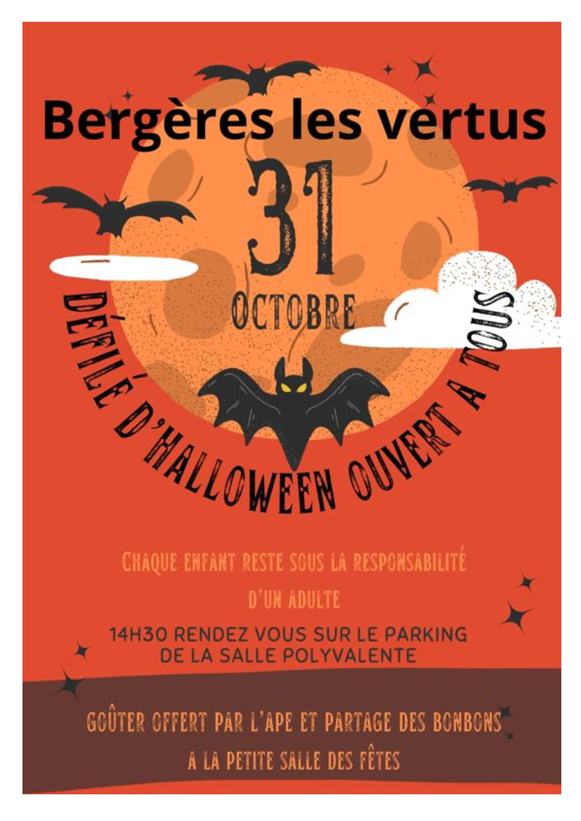 31 octobre - Défilé et goûter pour Halloween