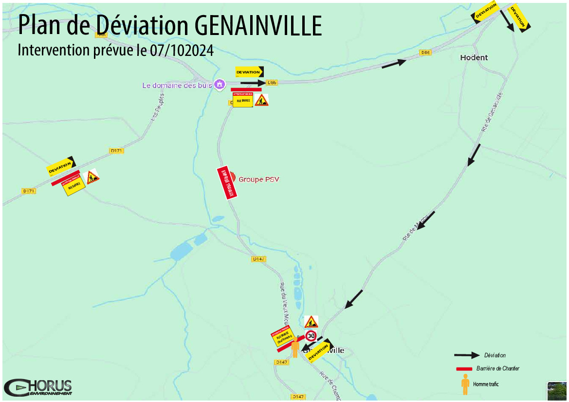 Déviation sur la RD 147 Le Berre au Loup