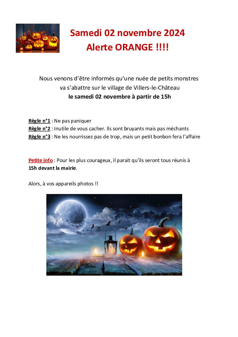 HALLOWEEN ALERTE ORANGE