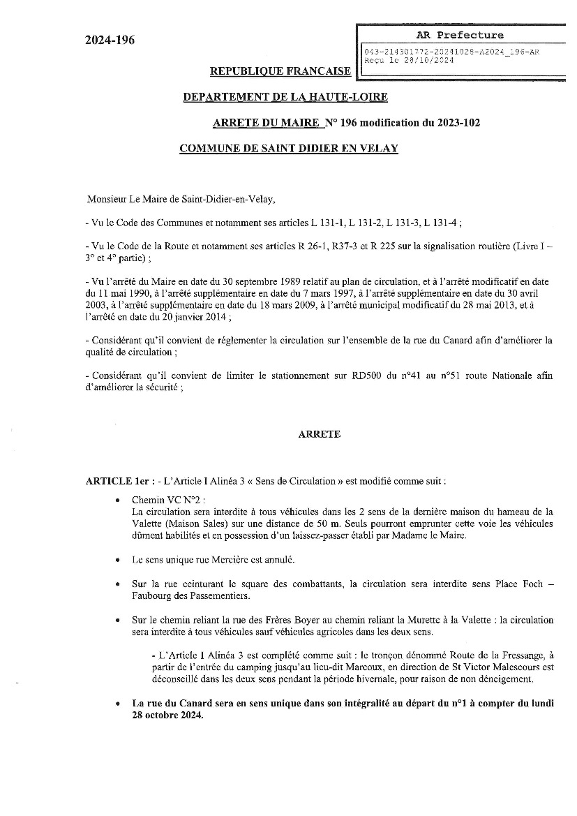 Circulation et stationnement : attention changements