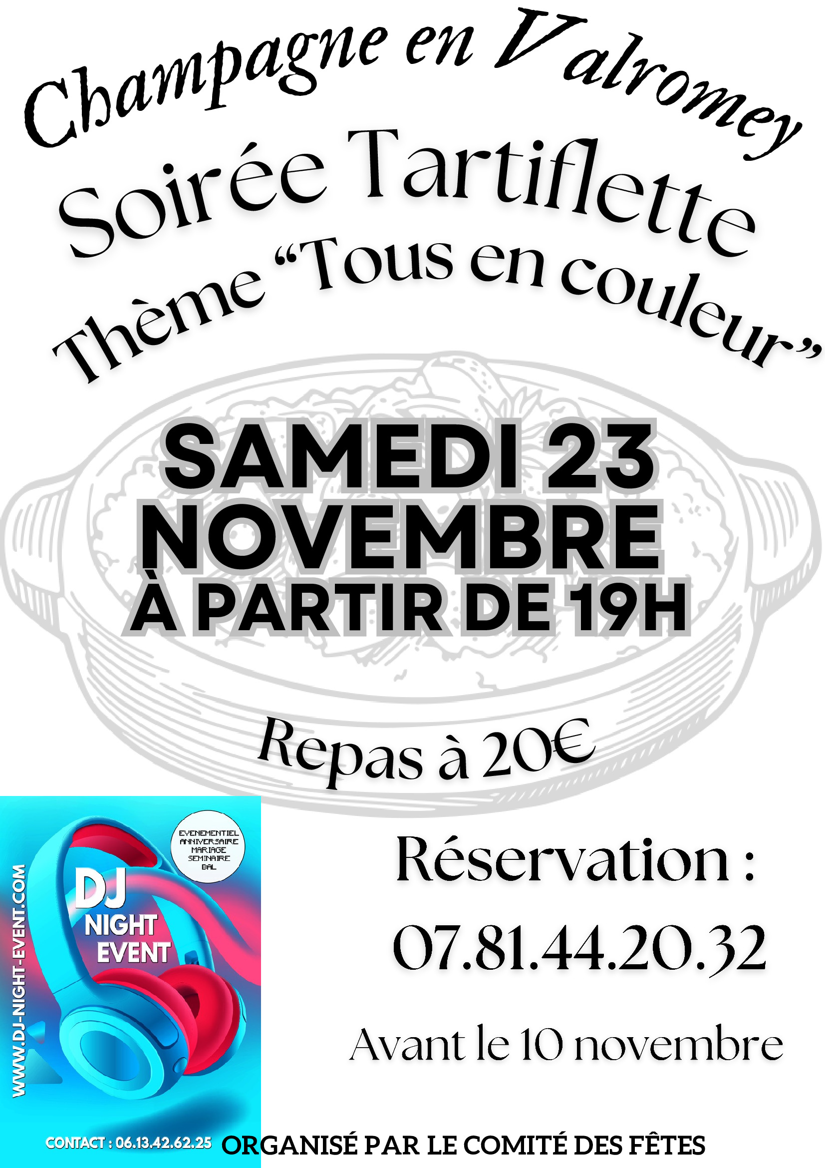 Soirée Tartiflette à Champagne en Valromey - 23/11 à 19h