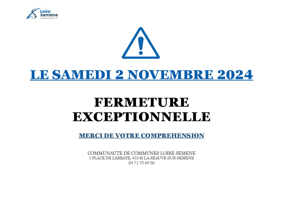 Fermetures des bibliothèques le samedi 2 novembre