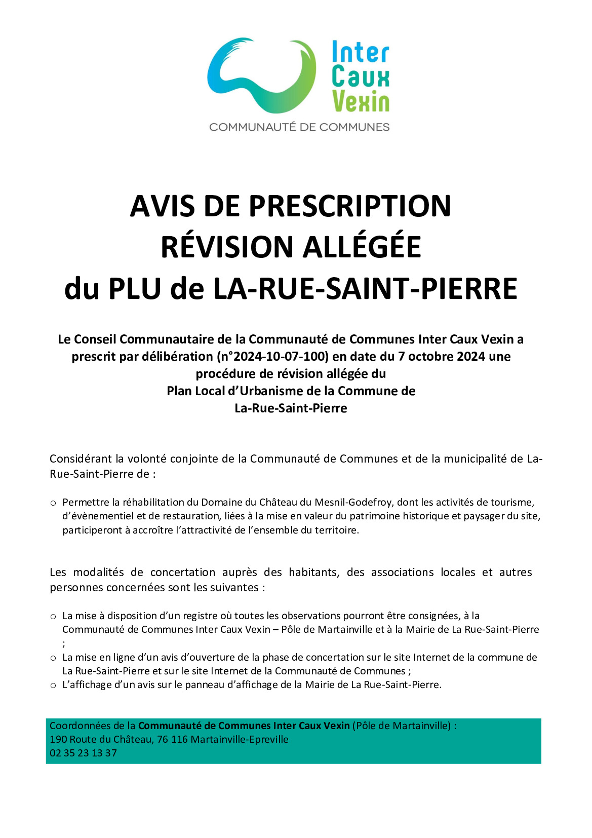 Révision allégée - PLU de La Rue Saint Pierre