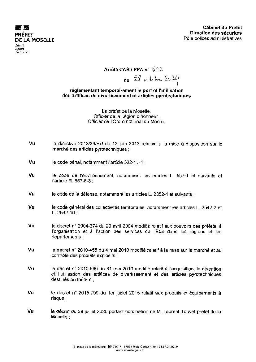 Réglementation artifices et articles pyrotechniques