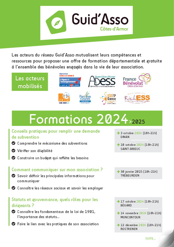 Offre de formation du réseau Guid’Asso 22