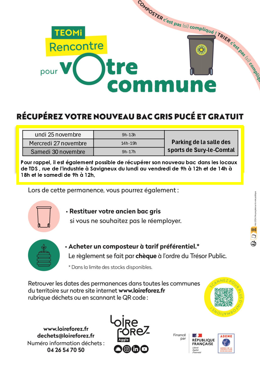 Permanences distribution bacs pucés des ordures ménagères