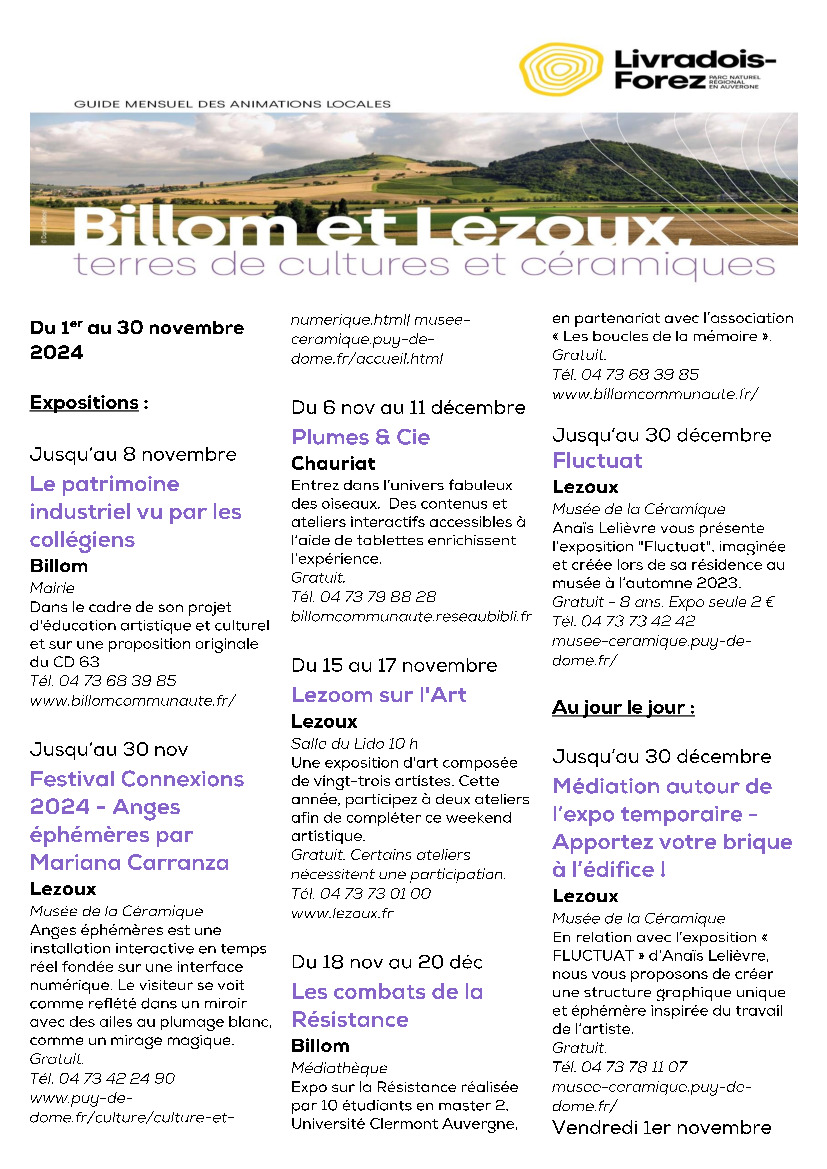 Guide des animations Billom Lezoux