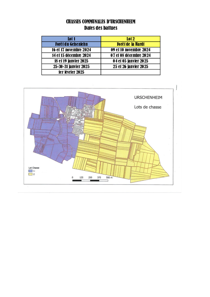 Chasses communales : dates de battues