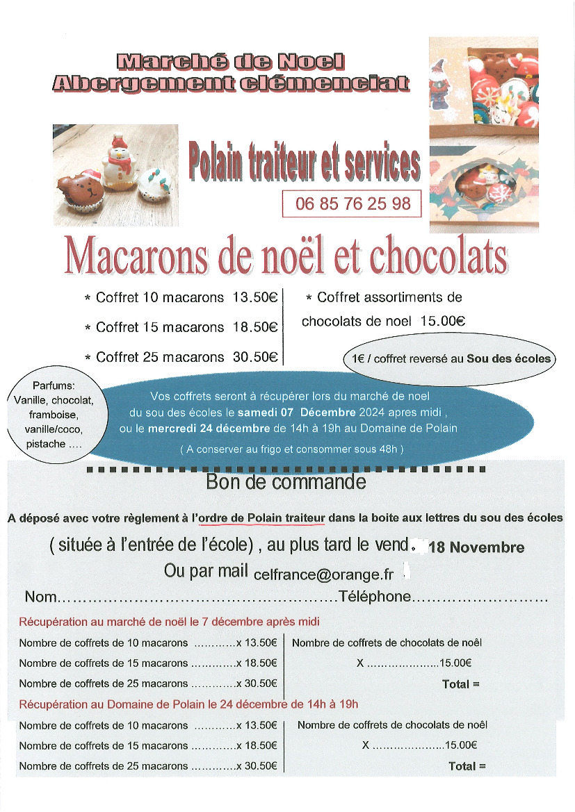 Macarons Noël et chocolats