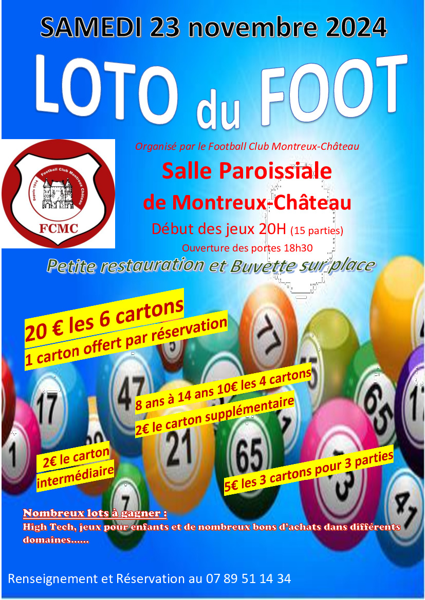 LOTO DU FOOT ORGANISE PAR LE  FCMC LE 23 NOVEMBRE 2024