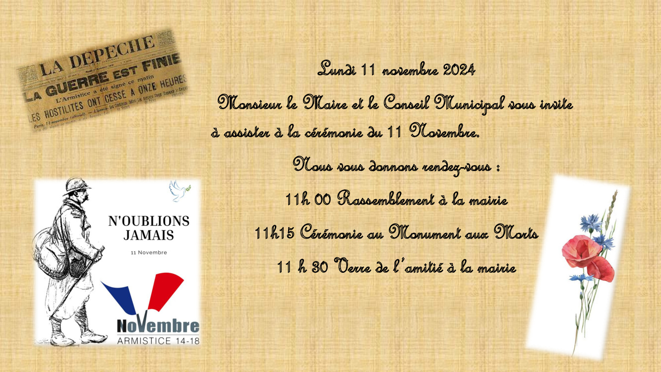 Info Mairie : 11 Novembre