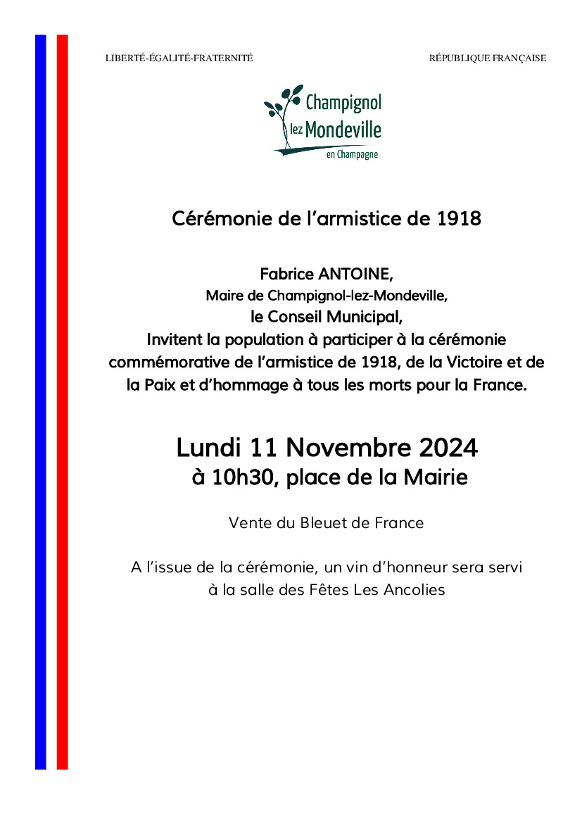 Cérémonie de l'armistice de 1918