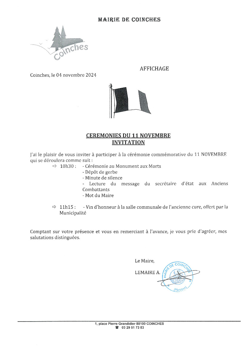 CEREMONIES DU 11 NOVEMBRE