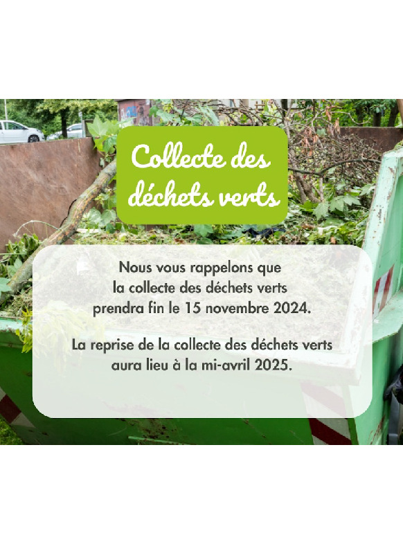 Arrêt de la collecte déchets verts le 15 novembre