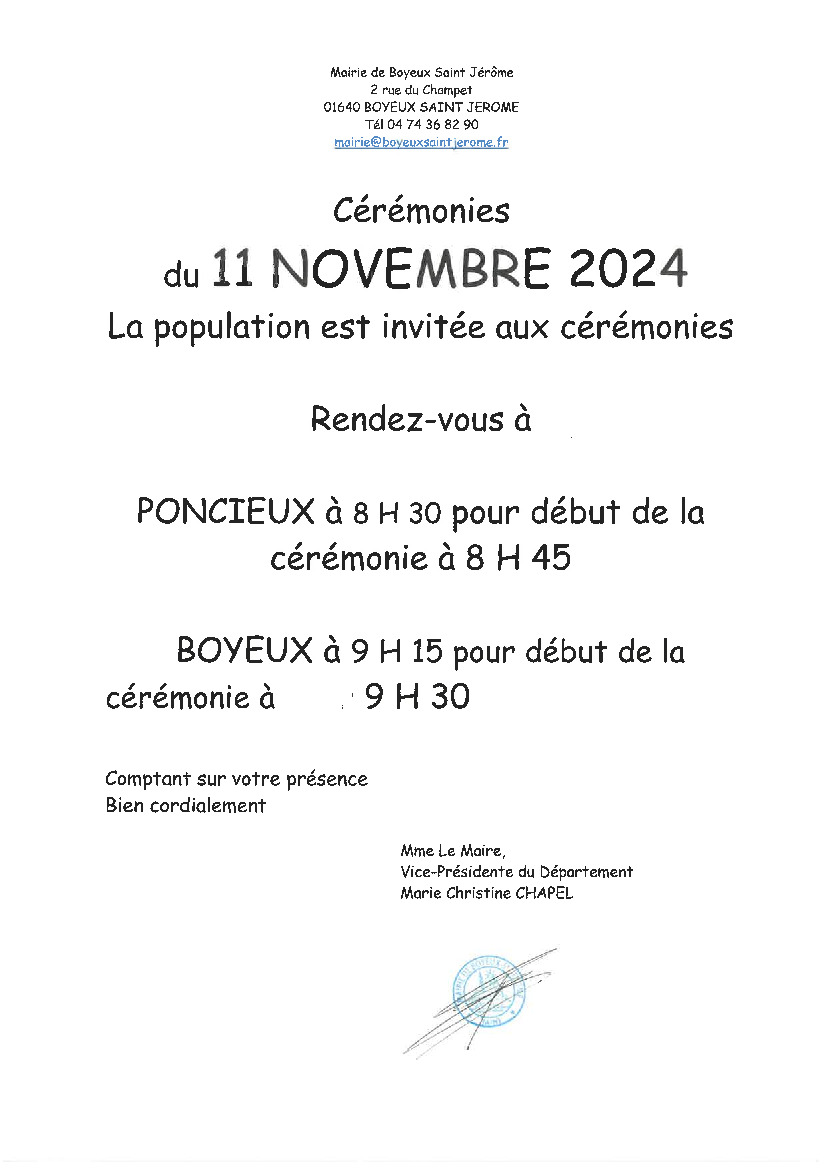 NOS CEREMONIES DU 11 NOVEMBRE