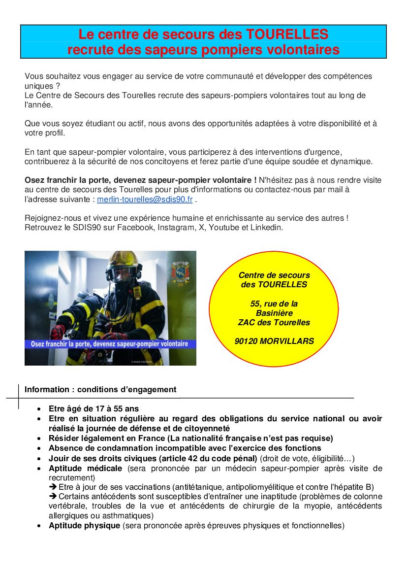 Les sapeurs pompiers recrutent...