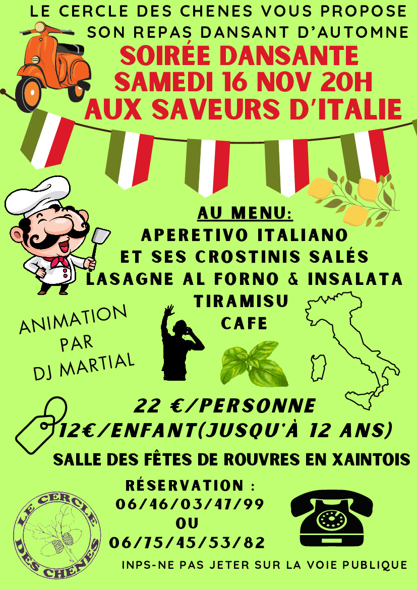 Rouvres : soirée italienne