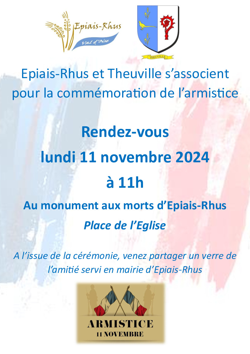 COMMÉMORATION 11 NOVEMBRE 1918. Epiais-Rhus & Theuville.