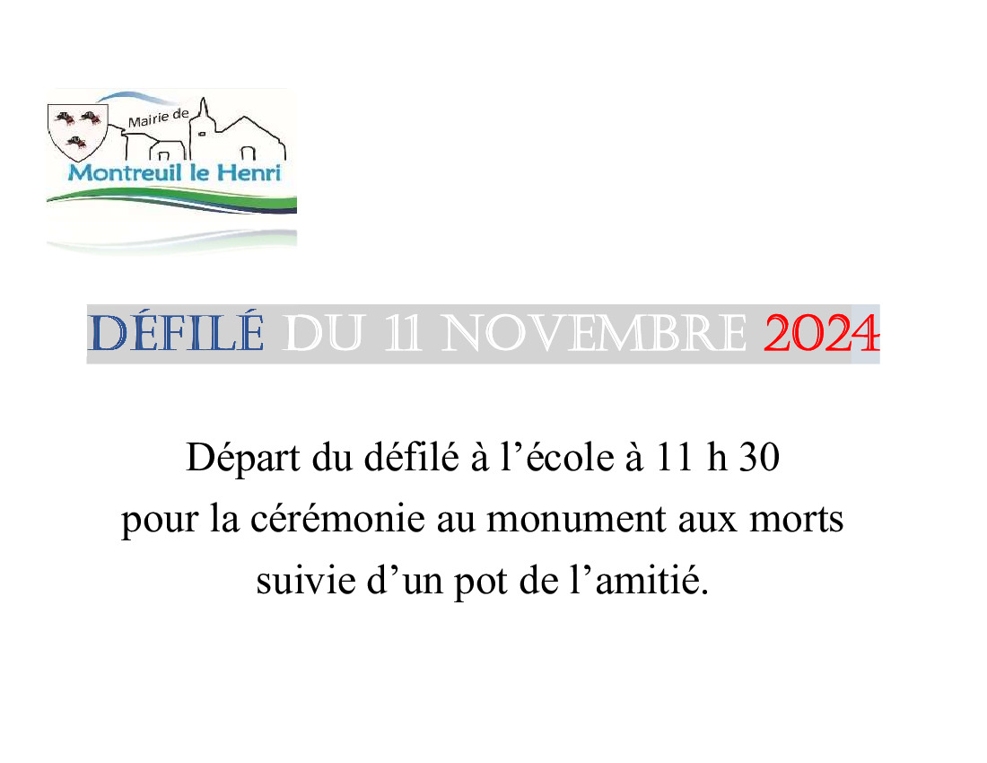 Défilé du 11 novembre 2024