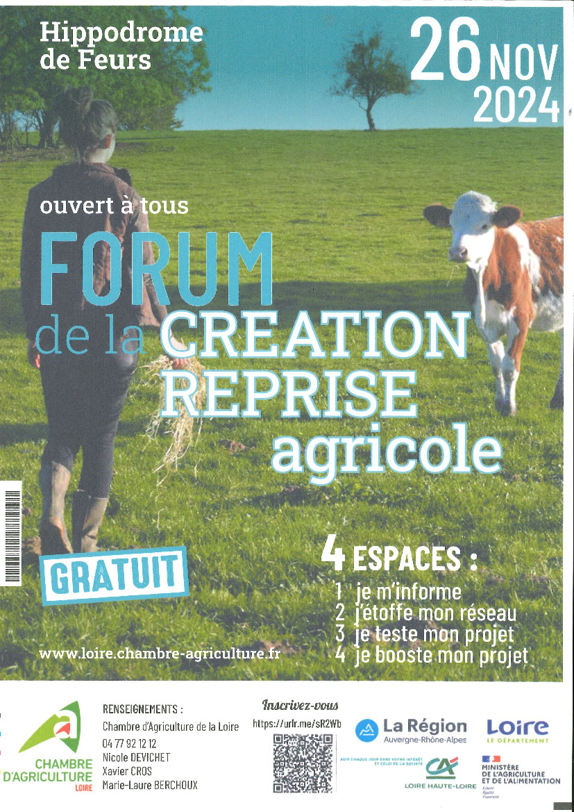 FORUM DE LA CREATION REPRISE AGRICOLE