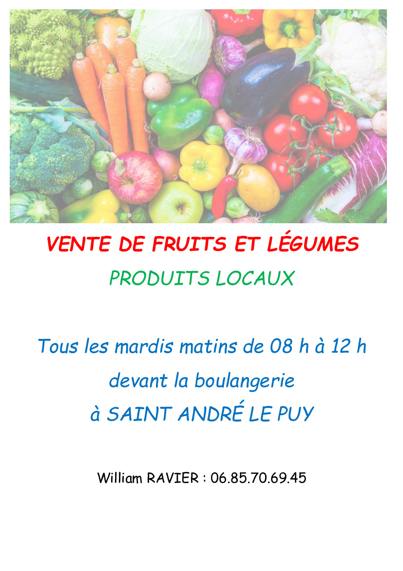 Vente de fruits et légumes