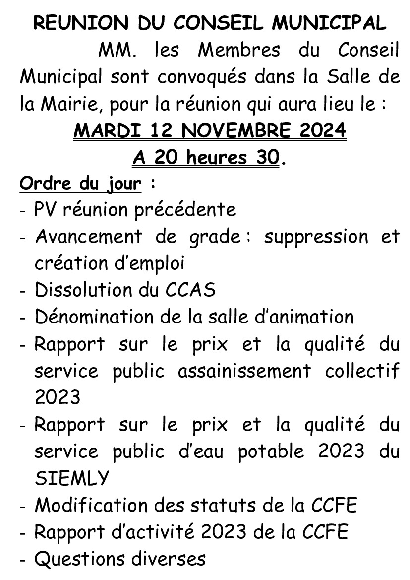 Réunion Conseil Municipal