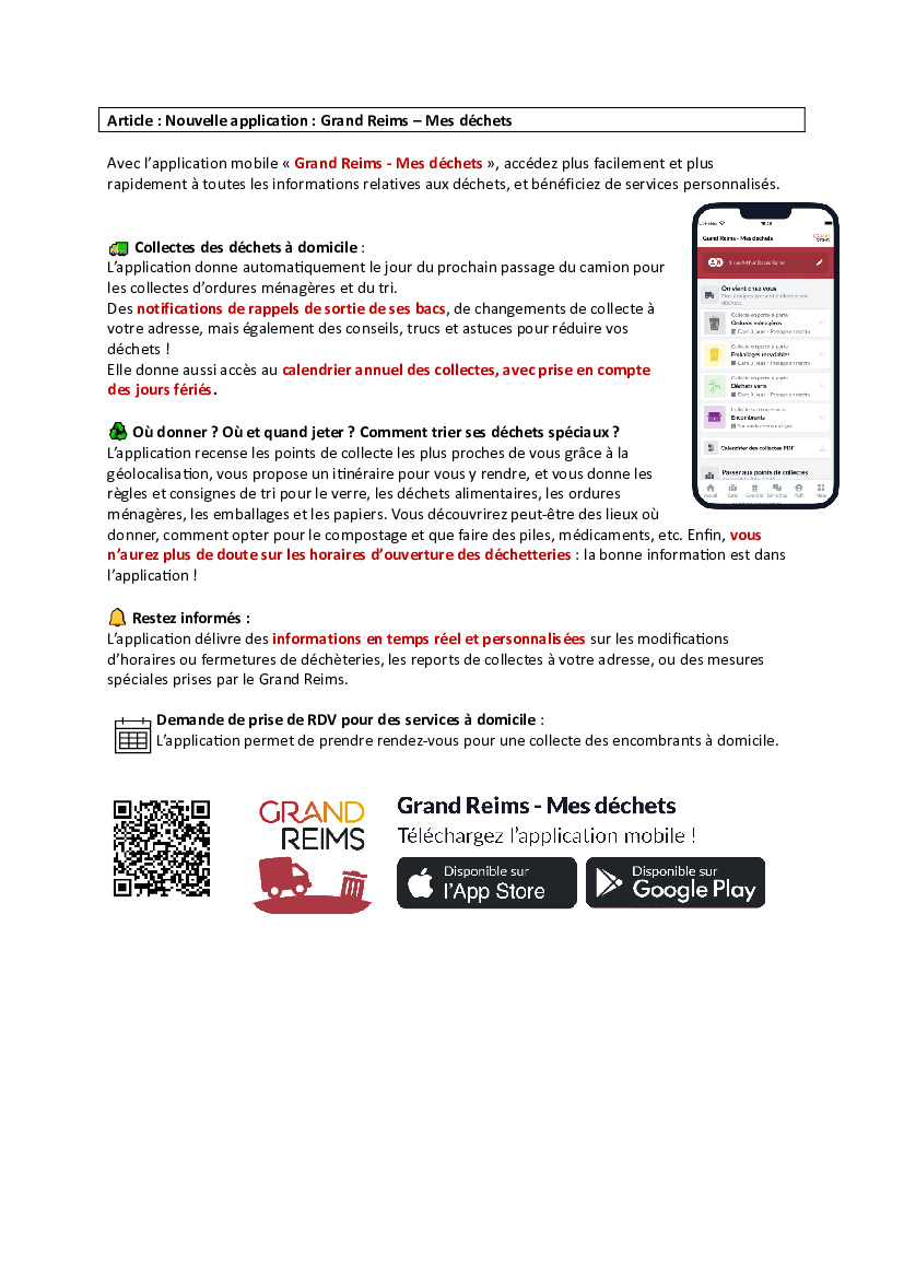 NOUVELLE APPLICATION GRAND REIMS MES DECHETS