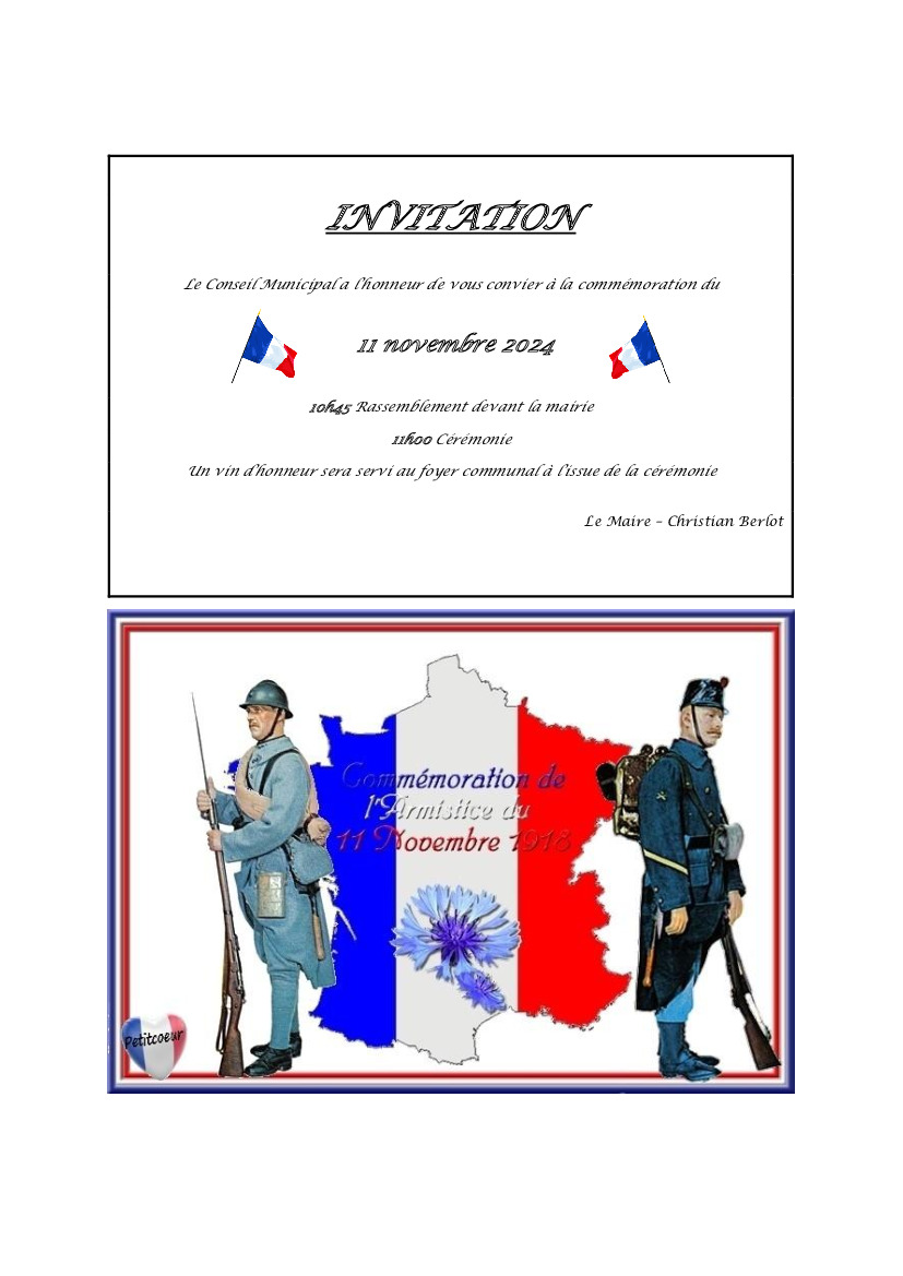 COMMÉMORATION DU 11 NOVEMBRE 2024