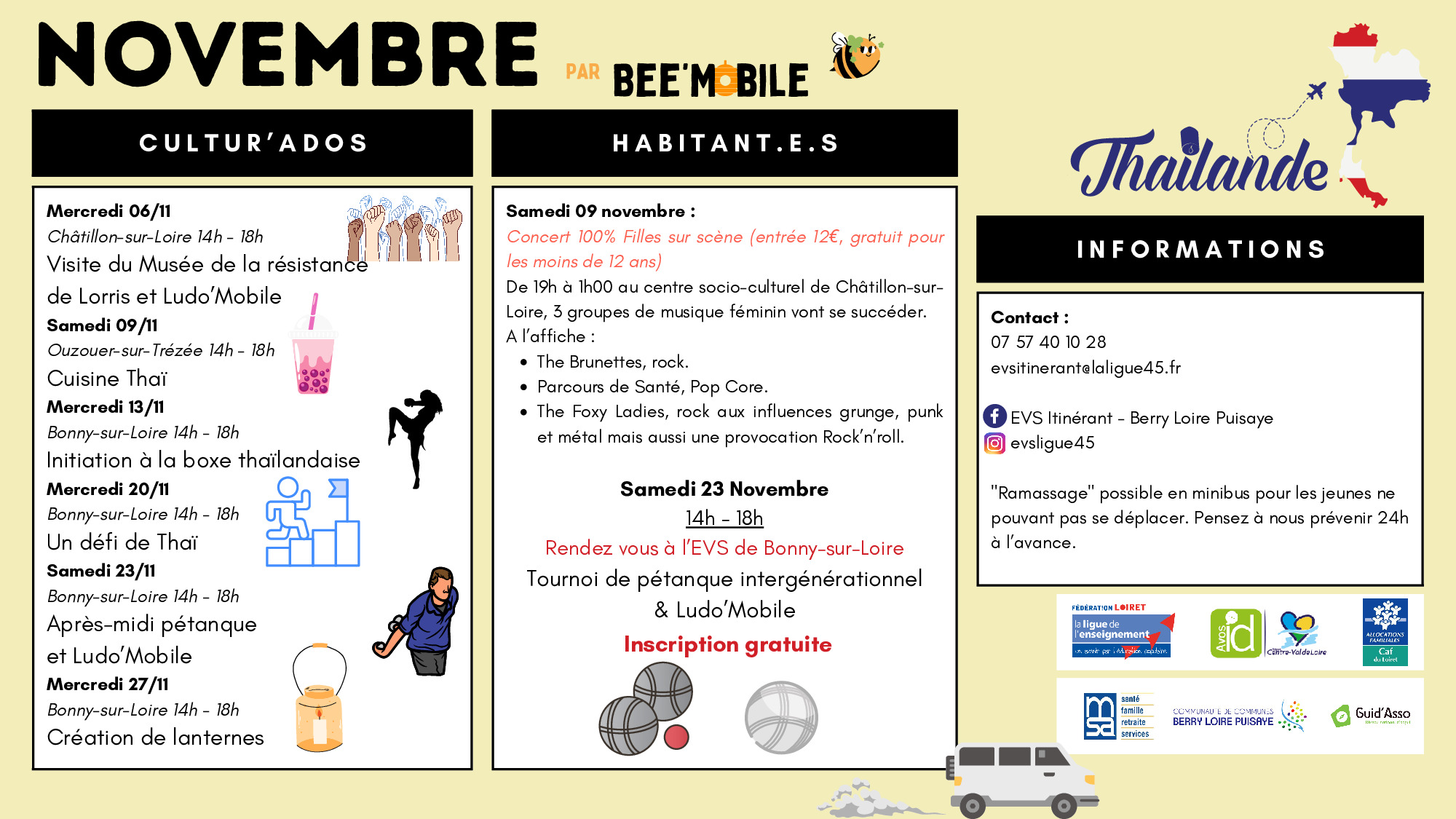 PLANNING BEE MOBILE NOVEMBRE