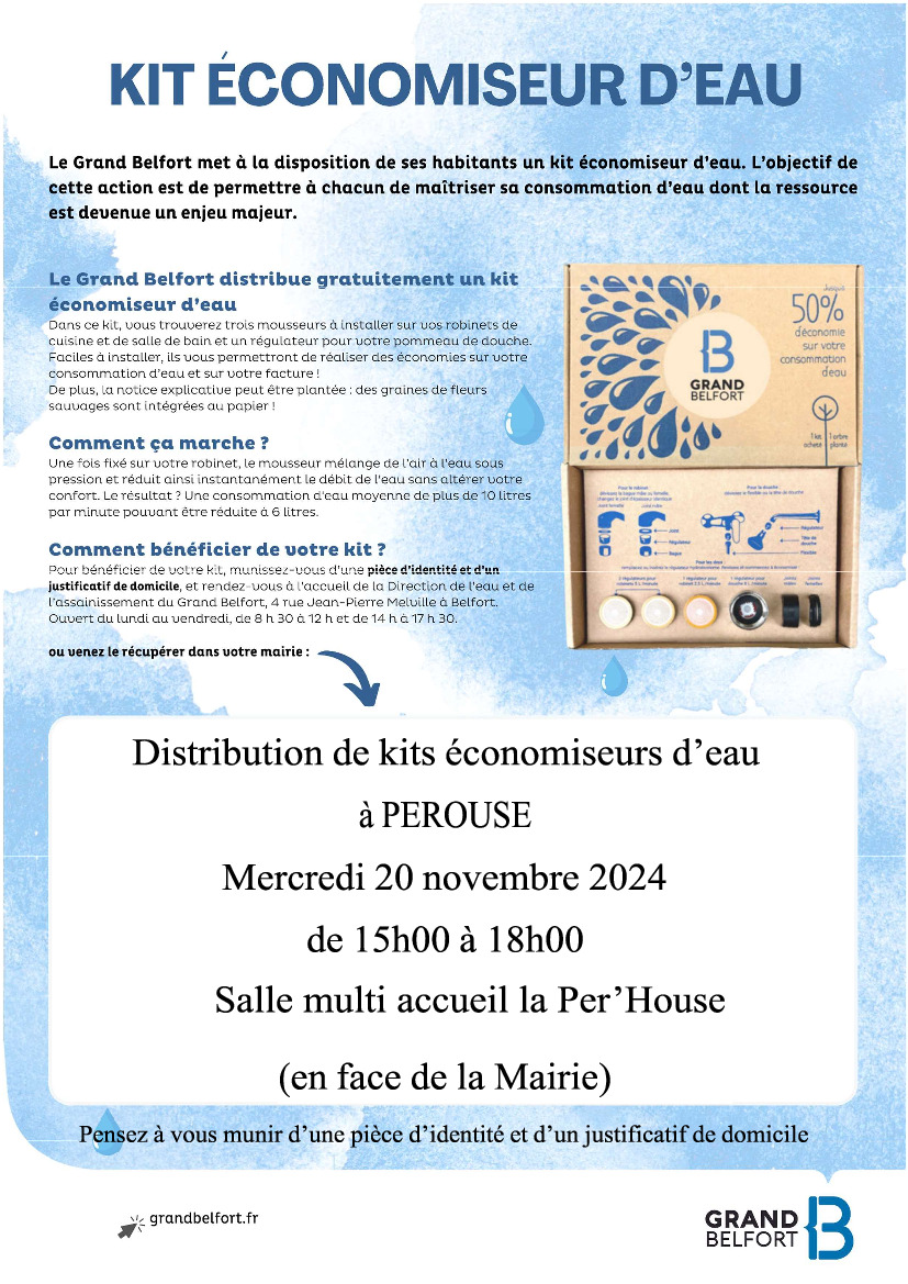 Distribution de kits économiseurs d'eau