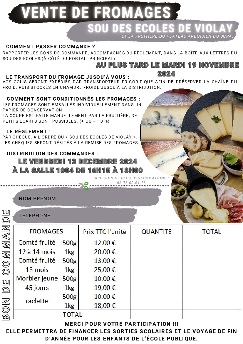 Vente de Fromages du Sou des écoles