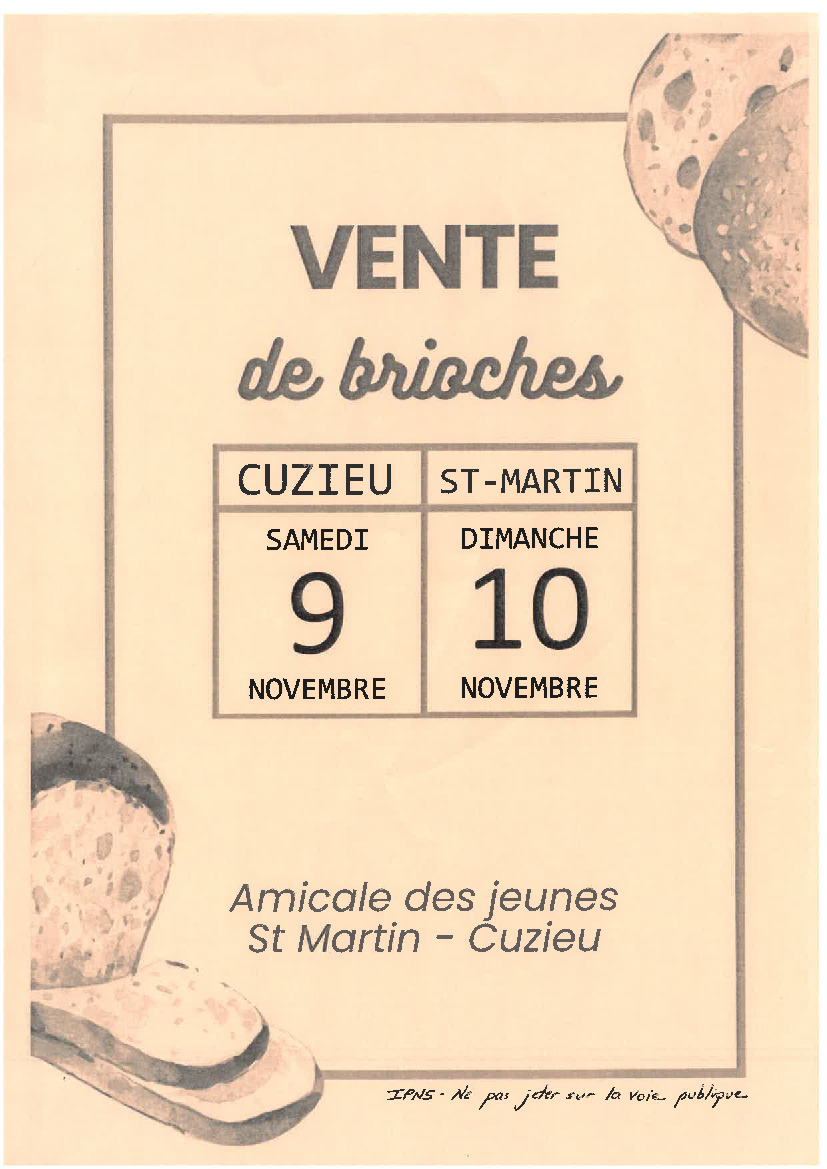 Vente de Brioches - St Martin de Bavel et Cuzieu