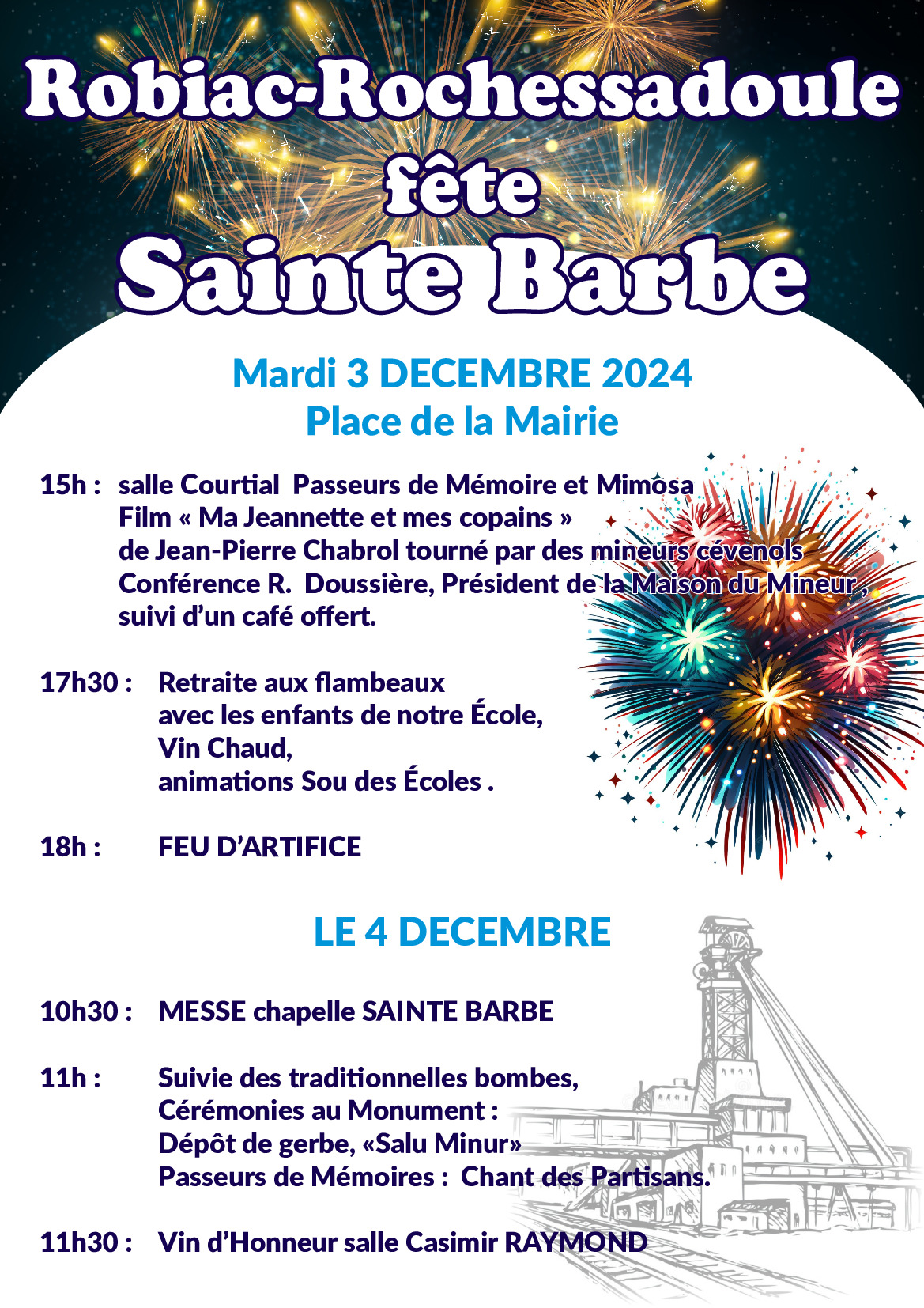 Fête de la Sainte Barbe à Robiac-Rochessadoule