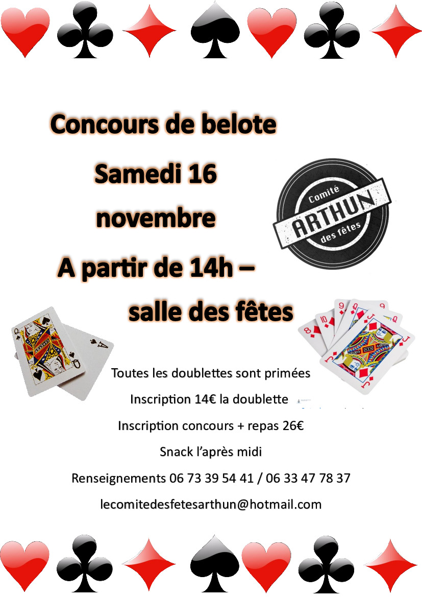 ♠♥ Concours de Belote - Comité des fêtes ♦♣